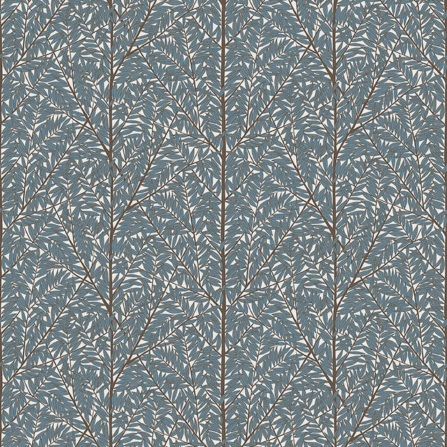 Schumacher Korgpil Mural Blue Wallpaper - Eade's Wallpaper