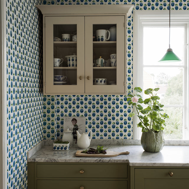 Schumacher 1974 PRUNUS in BLUE Wallpaper - BORÃ…STAPETER