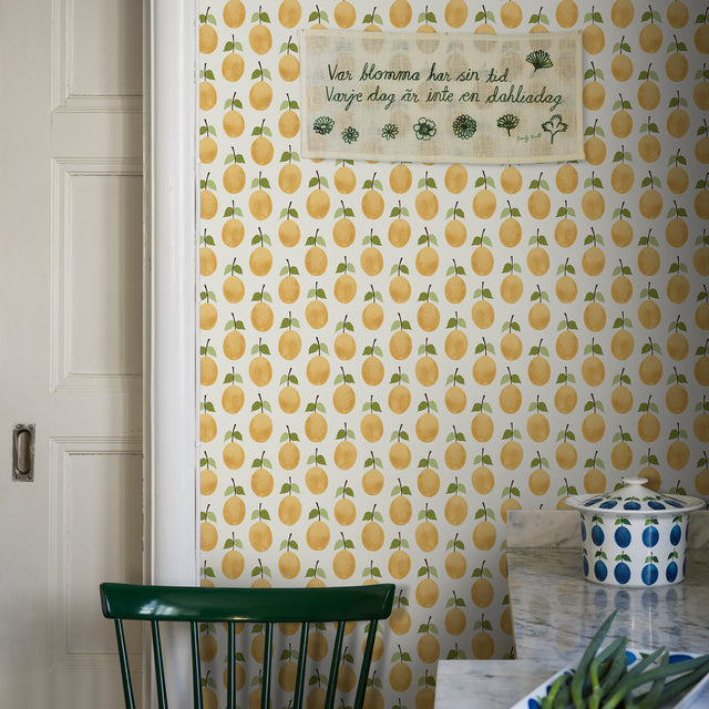 Schumacher 1975 PRUNUS in YELLOW Wallpaper - BORÃ…STAPETER