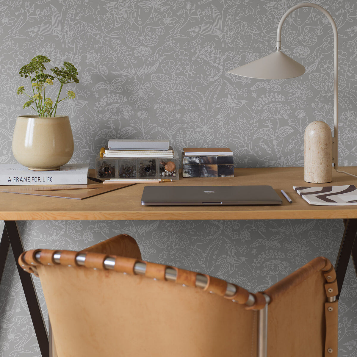 Schumacher 1981 GRAZIA in GREY Wallpaper - BORÃ…STAPETER