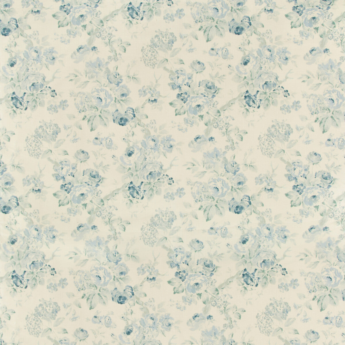 LEE JOFA 2007157.153.0 GARDEN ROSES AQUA/BLUE Fabric - Eade's Wallpaper