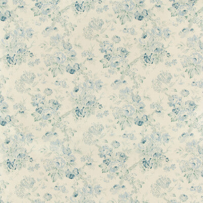 LEE JOFA 2007157.153.0 GARDEN ROSES AQUA/BLUE Fabric - Eade's Wallpaper