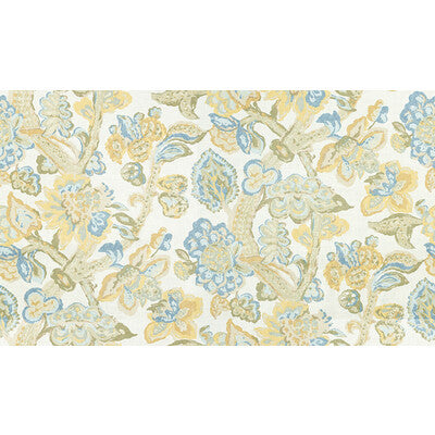 LEE JOFA 2009165.405.0 LA CINTA LEMON/BLUE Fabric - Eade's Wallpaper
