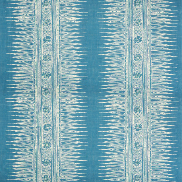 LEE JOFA 2010136.505.0 INDIAN ZAG MARINE Fabric - Eade's Wallpaper