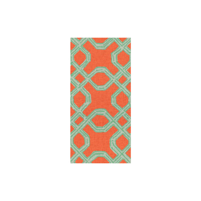 LEE JOFA 2011101.125.0 WELL CONNECTED AQUA/ORANGE Fabric - Eade's Wallpaper