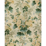 LEE JOFA 2011118.134.0 HOLLYHOCK HDB LEMON/AQUA Fabric - Eade's Wallpaper
