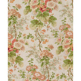 LEE JOFA 2011118.73.0 HOLLYHOCK HDB CORAL/APPLE Fabric - Eade's Wallpaper