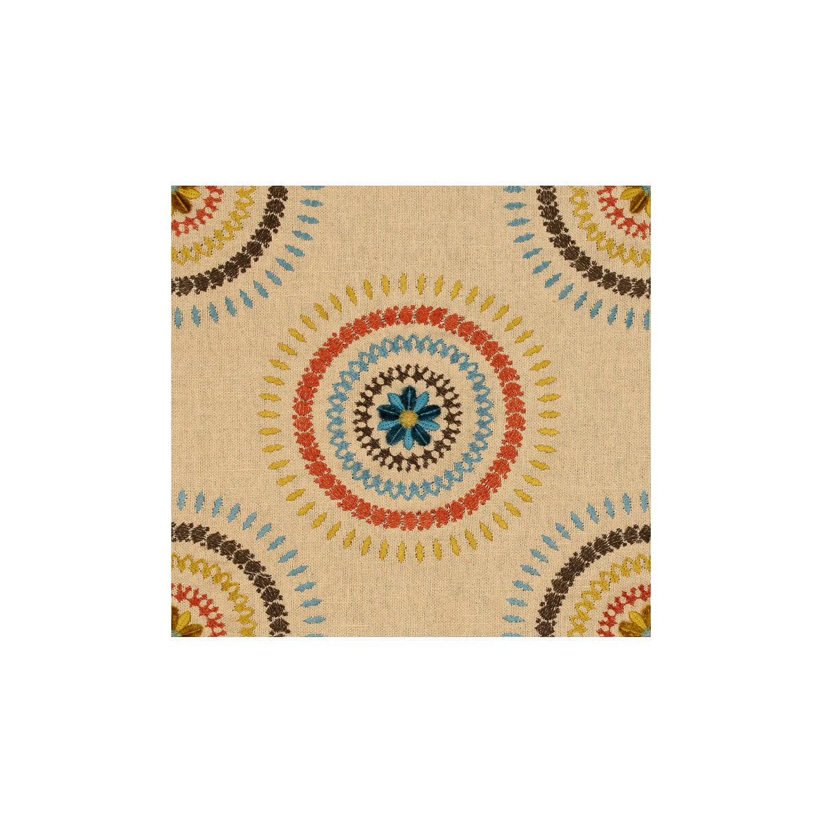 LEE JOFA 2012115.534.0 HAZEL EMBROIDERY TEAL Fabric - Eade's Wallpaper