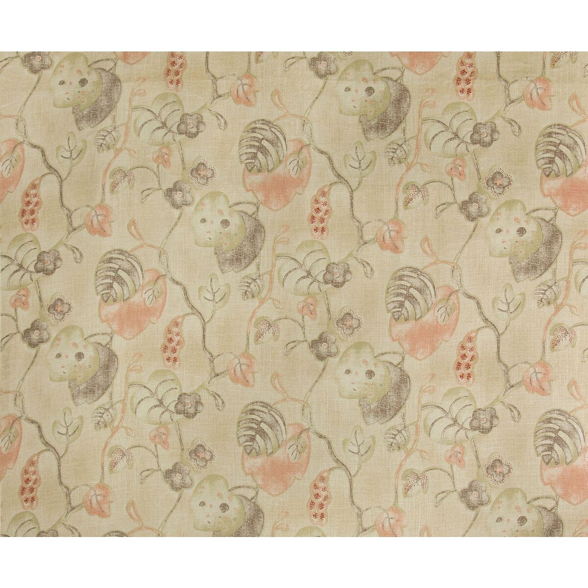 LEE JOFA 2012157.310.0 ANTIBES PRINT OLIVE/PLUM Fabric - Eade's Wallpaper