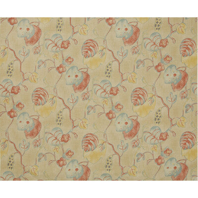 LEE JOFA 2012157.519.0 ANTIBES PRINT BLUE/RED Fabric - Eade's Wallpaper
