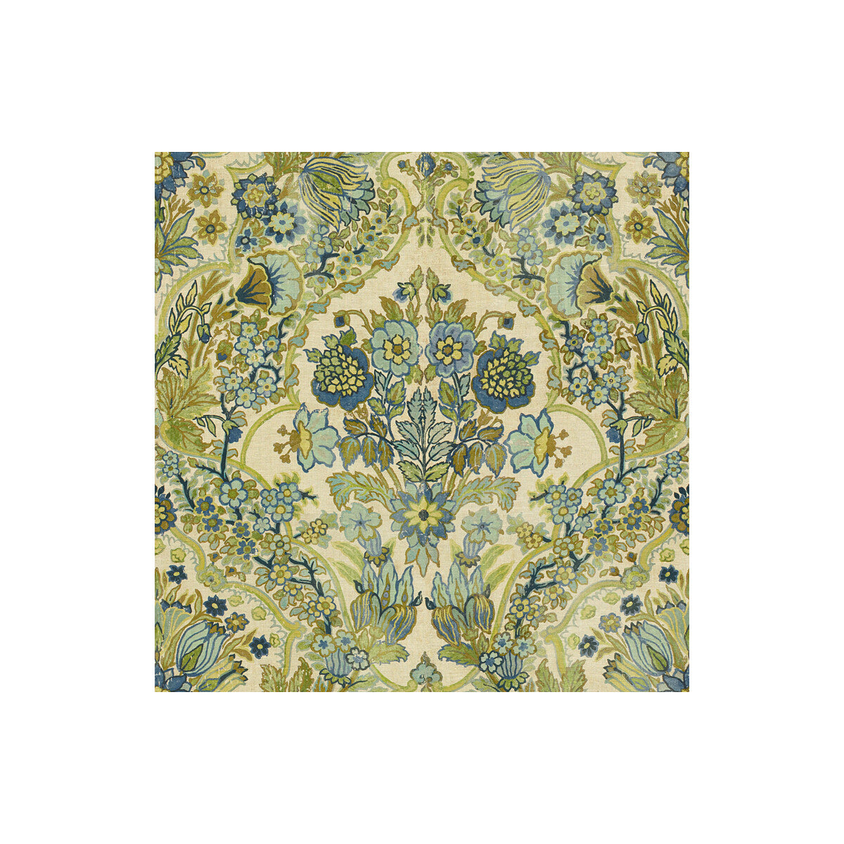LEE JOFA 2013134.513.0 TETBURY BLUE/GREEN Fabric - Eade's Wallpaper