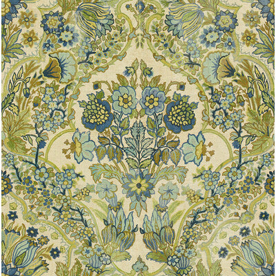 LEE JOFA 2013134.513.0 TETBURY BLUE/GREEN Fabric - Eade's Wallpaper