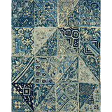 LEE JOFA 2013139.515.0 INDIAN BLOCKS BLUES Fabric - Eade's Wallpaper