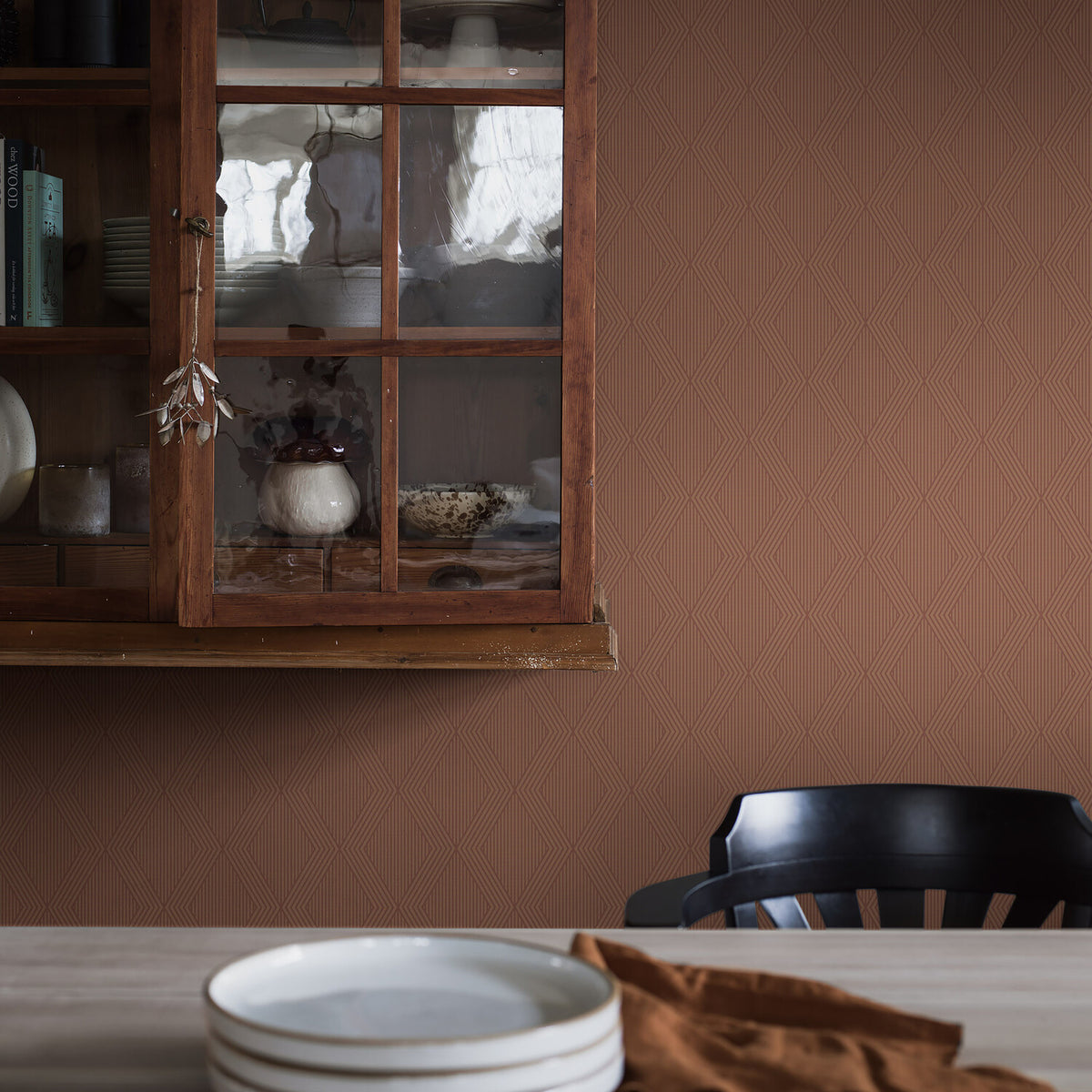 Schumacher 2014 GARBO in TERRACOTTA AND GOLD Wallpaper - BOR