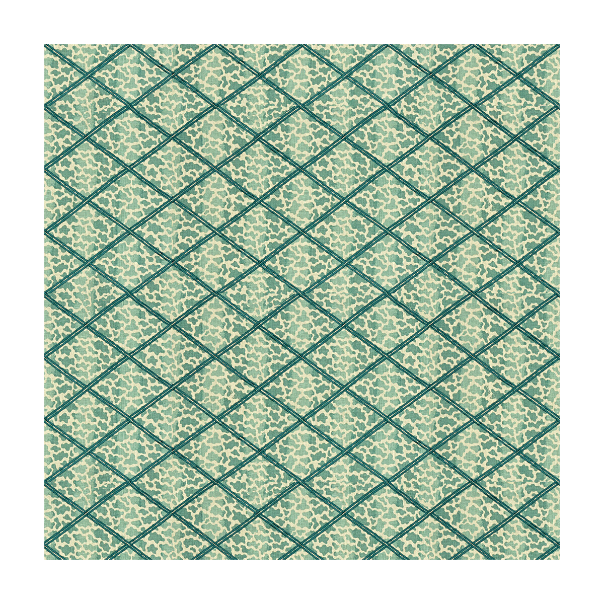 LEE JOFA 2015131.13.0 JAG TRELLIS TURQUOISE Fabric - Eade's Wallpaper