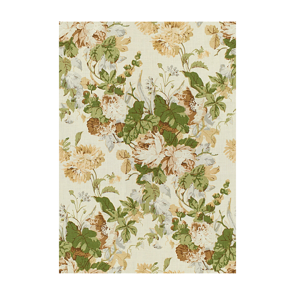 LEE JOFA 2015136.630.0 MAISIE LINEN TAN/LEAF Fabric - Eade's Wallpaper
