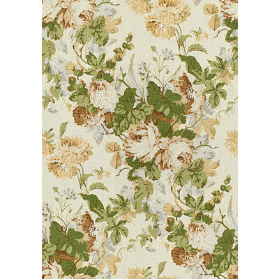 LEE JOFA 2015136.630.0 MAISIE LINEN TAN/LEAF Fabric - Eade's Wallpaper