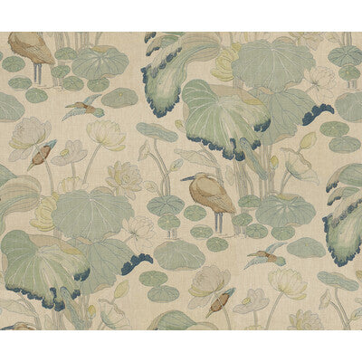 LEE JOFA 2016100.311.0 NYMPHEUS TWILL FROST/SEA Fabric - Eade's Wallpaper