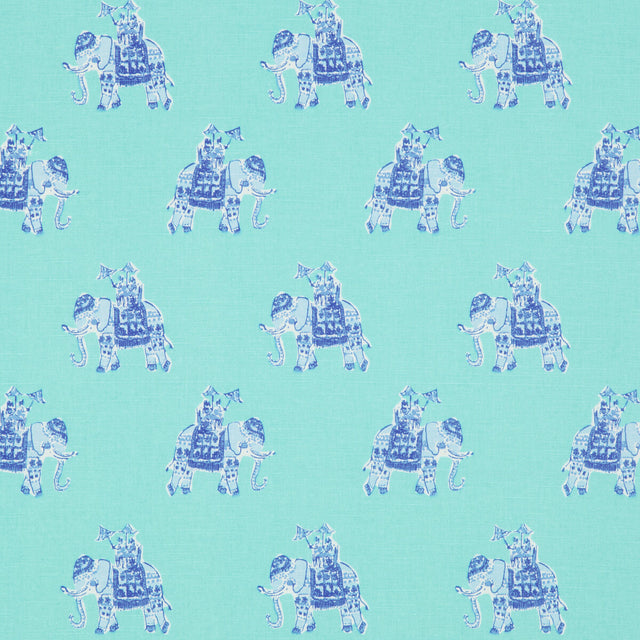 LEE JOFA 2016114.135.0 BAZAAR SHORELY BLUE Fabric - Eade's Wallpaper