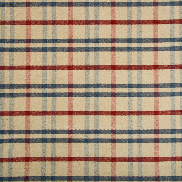 LEE JOFA 2017125.519.0 FANNIN PLAID RUBY/NAVY Fabric - Eade's Wallpaper