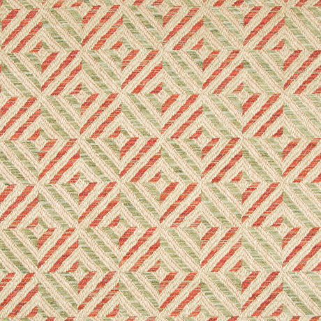 LEE JOFA 2017130.923.0 VERBIER DIAMOND JADE/RED Fabric - Eade's Wallpaper