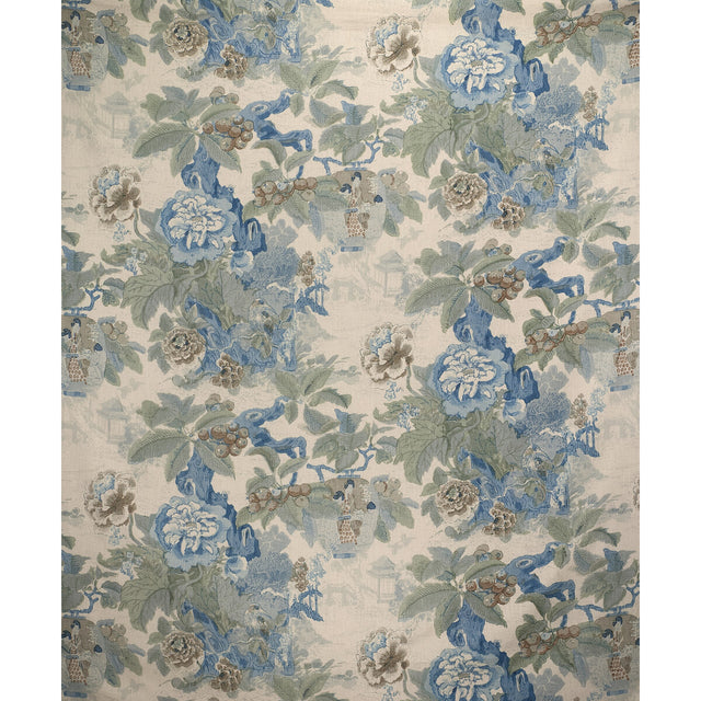 LEE JOFA 2017141.35.0 CHINESE LANTERN II SKY/JADE Fabric - Eade's Wallpaper