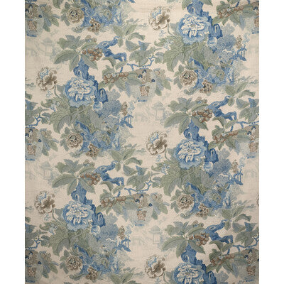 LEE JOFA 2017141.35.0 CHINESE LANTERN II SKY/JADE Fabric - Eade's Wallpaper