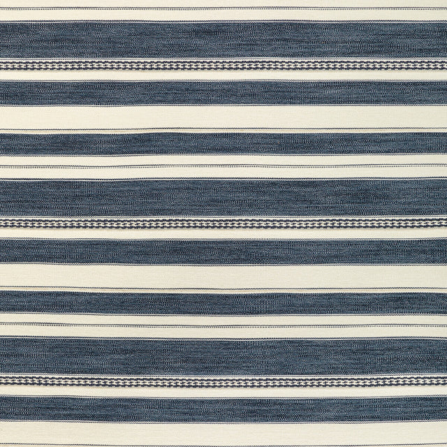 LEE JOFA 2017143.501.0 ENTOTO STRIPE MARINE/IVORY Fabric - Eade's Wallpaper