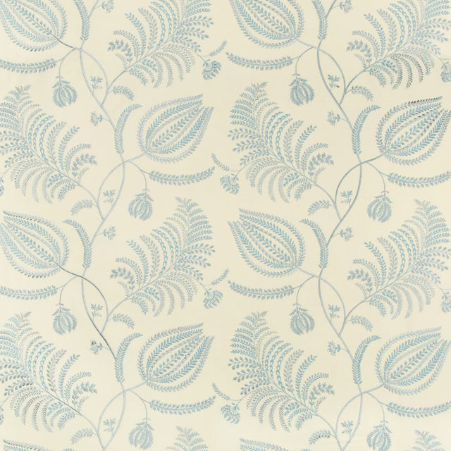 LEE JOFA 2017158.15.0 PALMERO EMB ECRU/SKY Fabric - Eade's Wallpaper