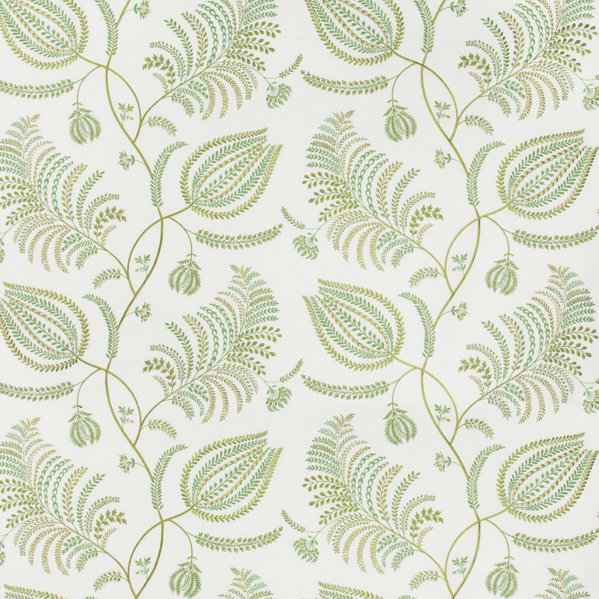 LEE JOFA 2017158.23.0 PALMERO EMB IVORY/LEAF Fabric - Eade's Wallpaper
