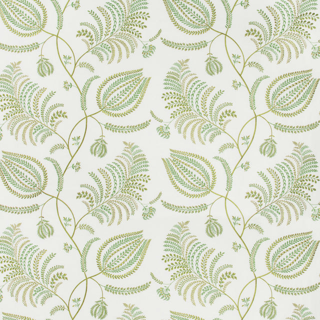 LEE JOFA 2017158.23.0 PALMERO EMB IVORY/LEAF Fabric - Eade's Wallpaper