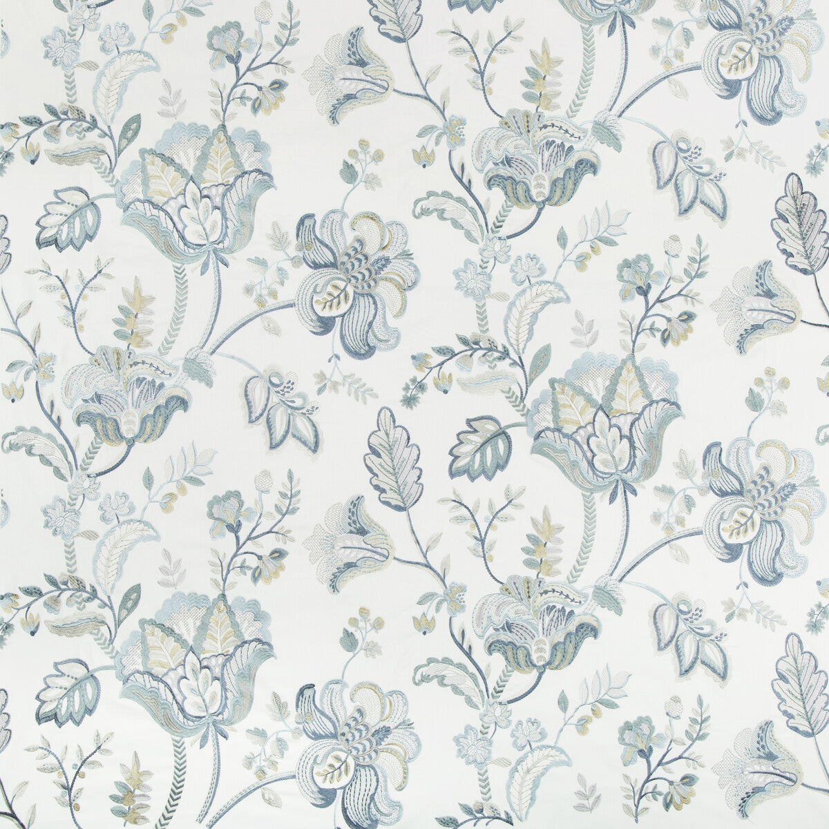 LEE JOFA 2017174.135.0 BRADFORD EMB JUNIPER/LAGOON Fabric - Eade's Wallpaper