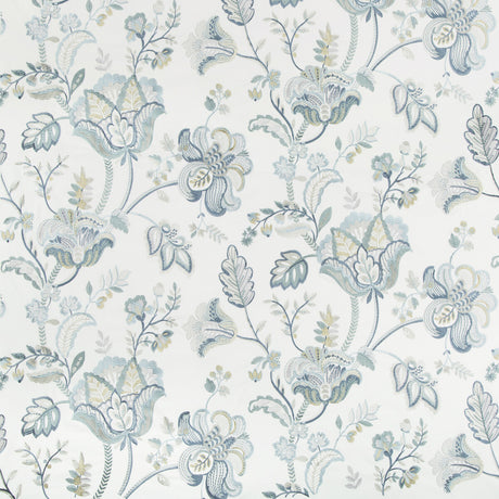 LEE JOFA 2017174.135.0 BRADFORD EMB JUNIPER/LAGOON Fabric - Eade's Wallpaper