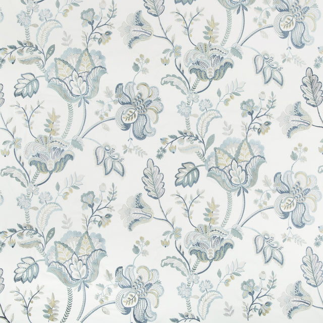 LEE JOFA 2017174.135.0 BRADFORD EMB JUNIPER/LAGOON Fabric - Eade's Wallpaper