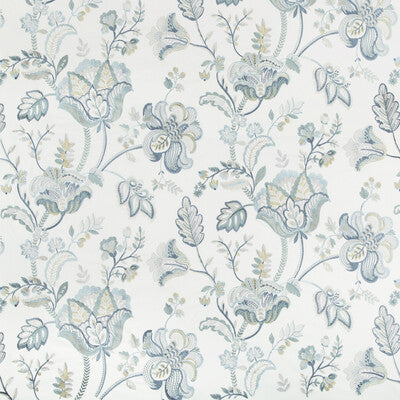LEE JOFA 2017174.135.0 BRADFORD EMB JUNIPER/LAGOON Fabric - Eade's Wallpaper