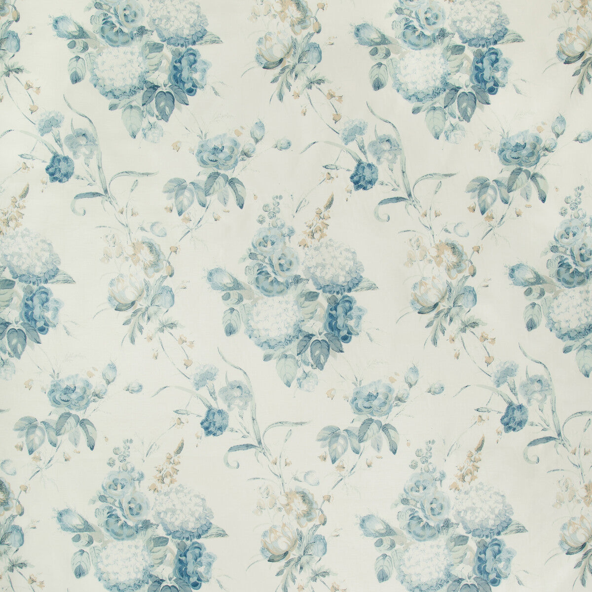 LEE JOFA 2018100.135.0 ADELYN HANDBLOCK BLUE Fabric - Eade's Wallpaper