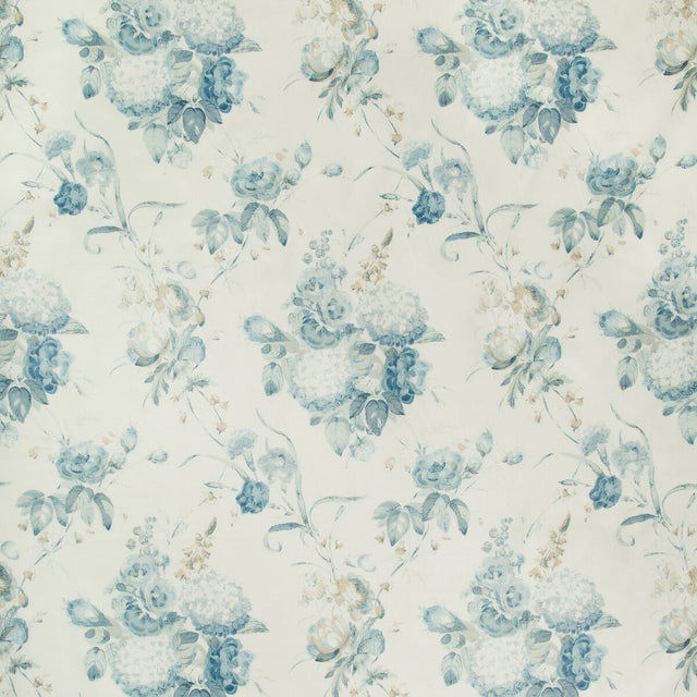 LEE JOFA 2018100.135.0 ADELYN HANDBLOCK BLUE Fabric - Eade's Wallpaper
