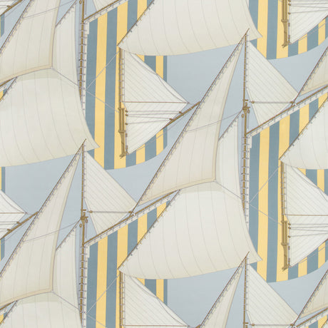 LEE JOFA 2018136.405.0 ST TROPEZ PRINT BLUE/YELLOW Fabric - Eade's Wallpaper