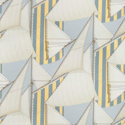 LEE JOFA 2018136.405.0 ST TROPEZ PRINT BLUE/YELLOW Fabric - Eade's Wallpaper