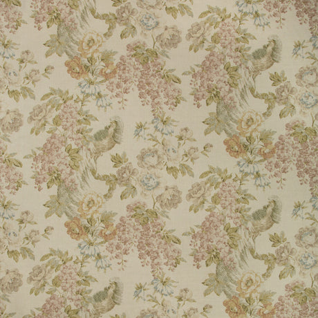 LEE JOFA 2018139.103.0 MONTECITO FLORAL OLIVE/PLUM Fabric - Eade's Wallpaper