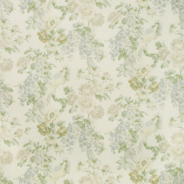 LEE JOFA 2018139.315.0 MONTECITO FLORAL SKY/GREEN Fabric - Eade's Wallpaper