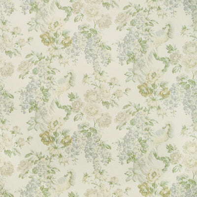 LEE JOFA 2018139.315.0 MONTECITO FLORAL SKY/GREEN Fabric - Eade's Wallpaper
