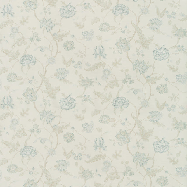 LEE JOFA 2018142.113.0 AVIGNON PRINT AQUA/SAGE Fabric - Eade's Wallpaper