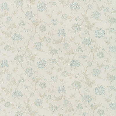 LEE JOFA 2018142.113.0 AVIGNON PRINT AQUA/SAGE Fabric - Eade's Wallpaper