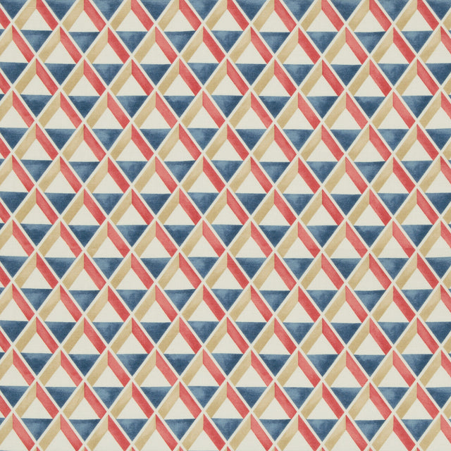LEE JOFA 2018144.195.0 CANNES PRINT RED/BLUE Fabric - Eade's Wallpaper