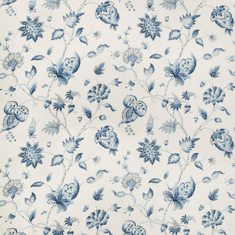LEE JOFA 2019105.150.0 HOLLIN PRINT INDIGO Fabric - Eade's Wallpaper