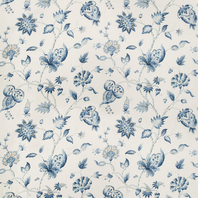 LEE JOFA 2019105.150.0 HOLLIN PRINT INDIGO Fabric - Eade's Wallpaper