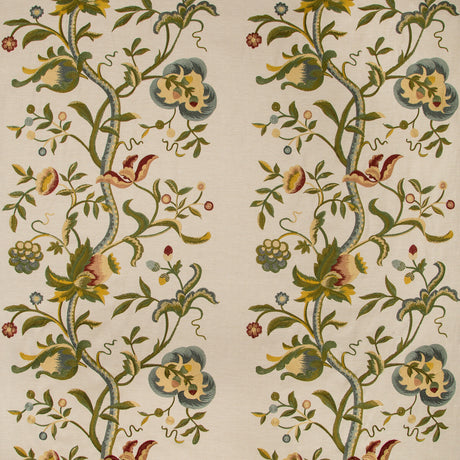 LEE JOFA 2019107.349.0 DORTON EMBROIDERY MULTI Fabric - Eade's Wallpaper
