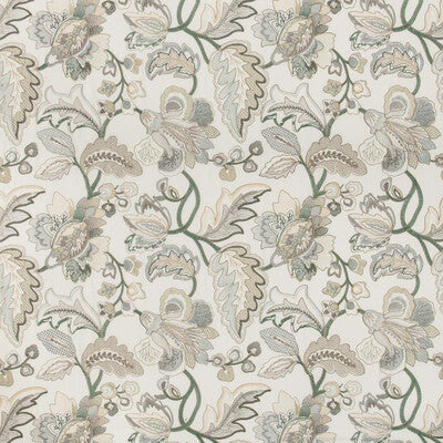 LEE JOFA 2019111.135.0 ORFORD EMBROIDERY LEAF/MIST Fabric - Eade's Wallpaper