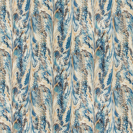 LEE JOFA 2019114.155.0 TAPLOW PRINT NAVY/SLATE Fabric - Eade's Wallpaper